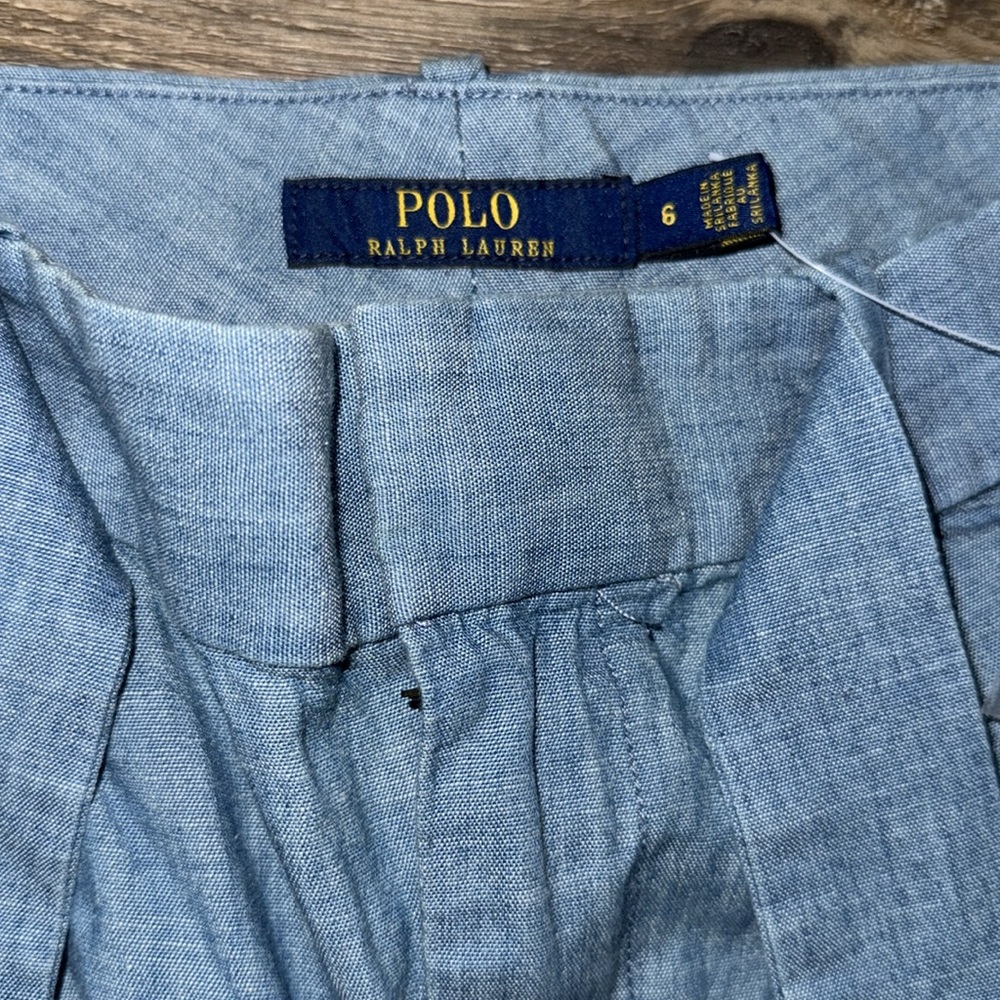 NWT POLO RALPH LAUREN LIGHT BLUE DENIM SHORTS WITH BELT Size - 6 - Picture 3 of 4